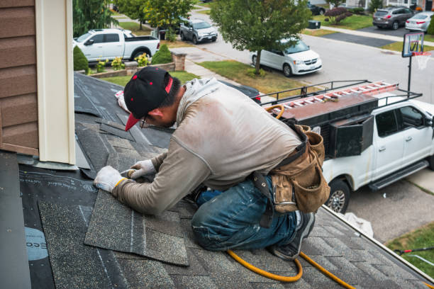 Professional Gutter Installation technician working in Geneva, WA